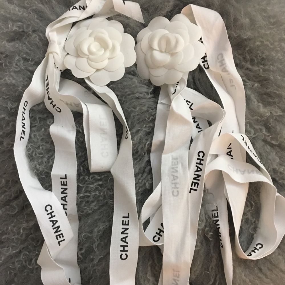 Chanel Camellia and Long Chanel Ribbon